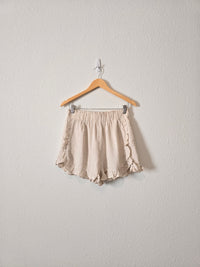 NEW Oat Linen Blend Shorts (L)