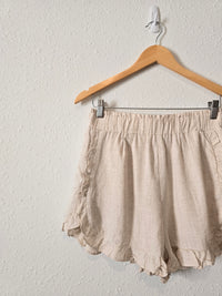 NEW Oat Linen Blend Shorts (L)