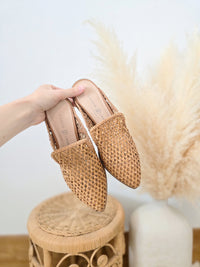 Brown Woven Mules (8)