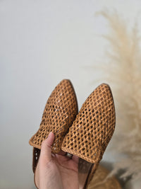 Brown Woven Mules (8)