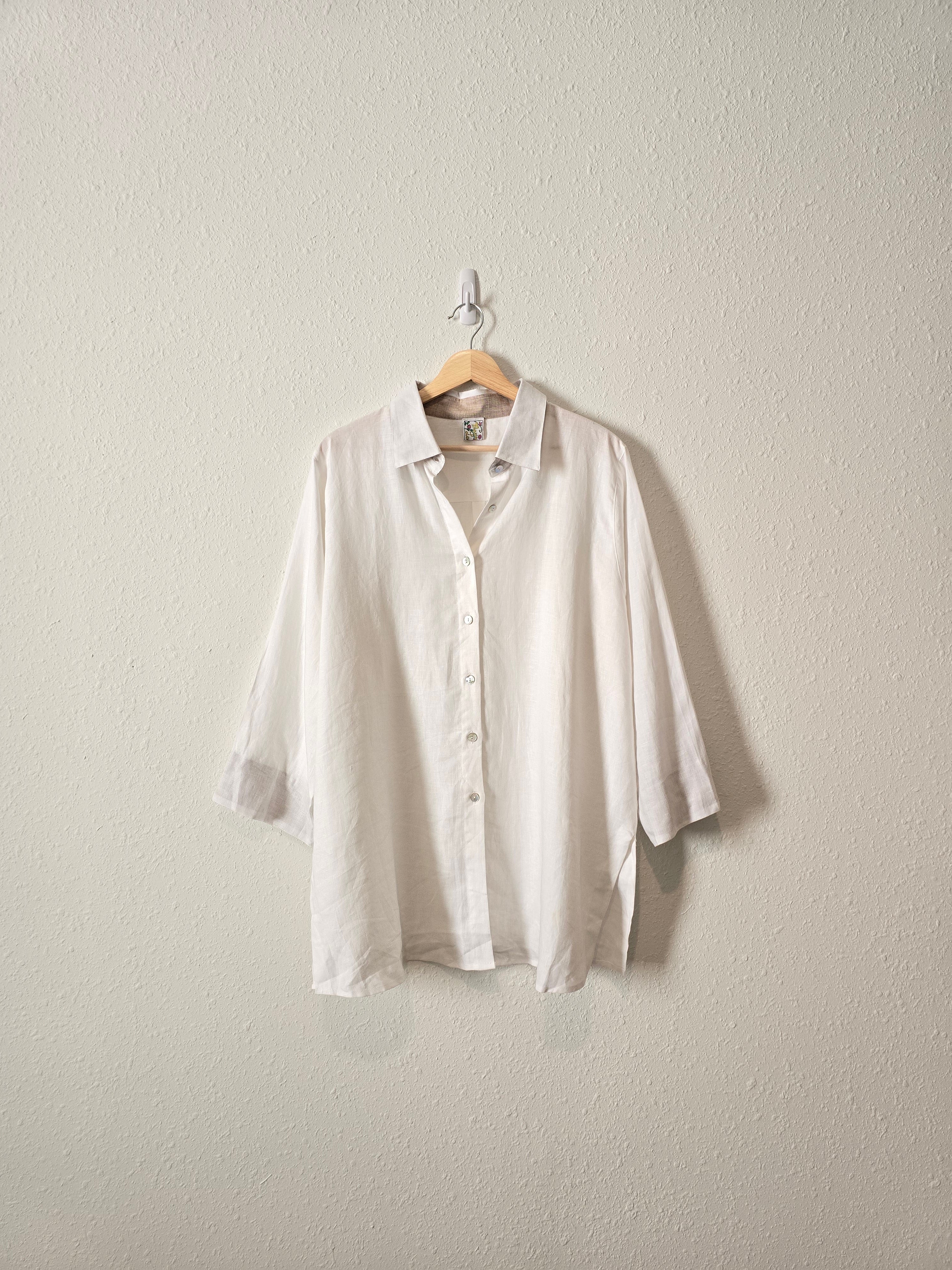 Vintage 100% Linen Button Up (3X)