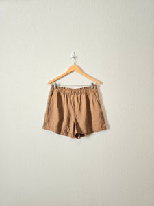 NEW Brown 100% Linen Shorts (M)