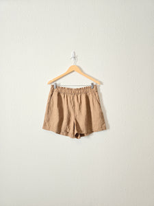 NEW Brown 100% Linen Shorts (M)