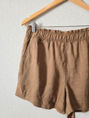 NEW Brown 100% Linen Shorts (M)