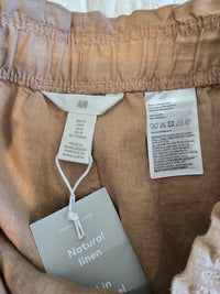 NEW Brown 100% Linen Shorts (M)