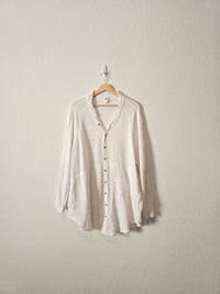 White Oversized Gauzy Top (L)