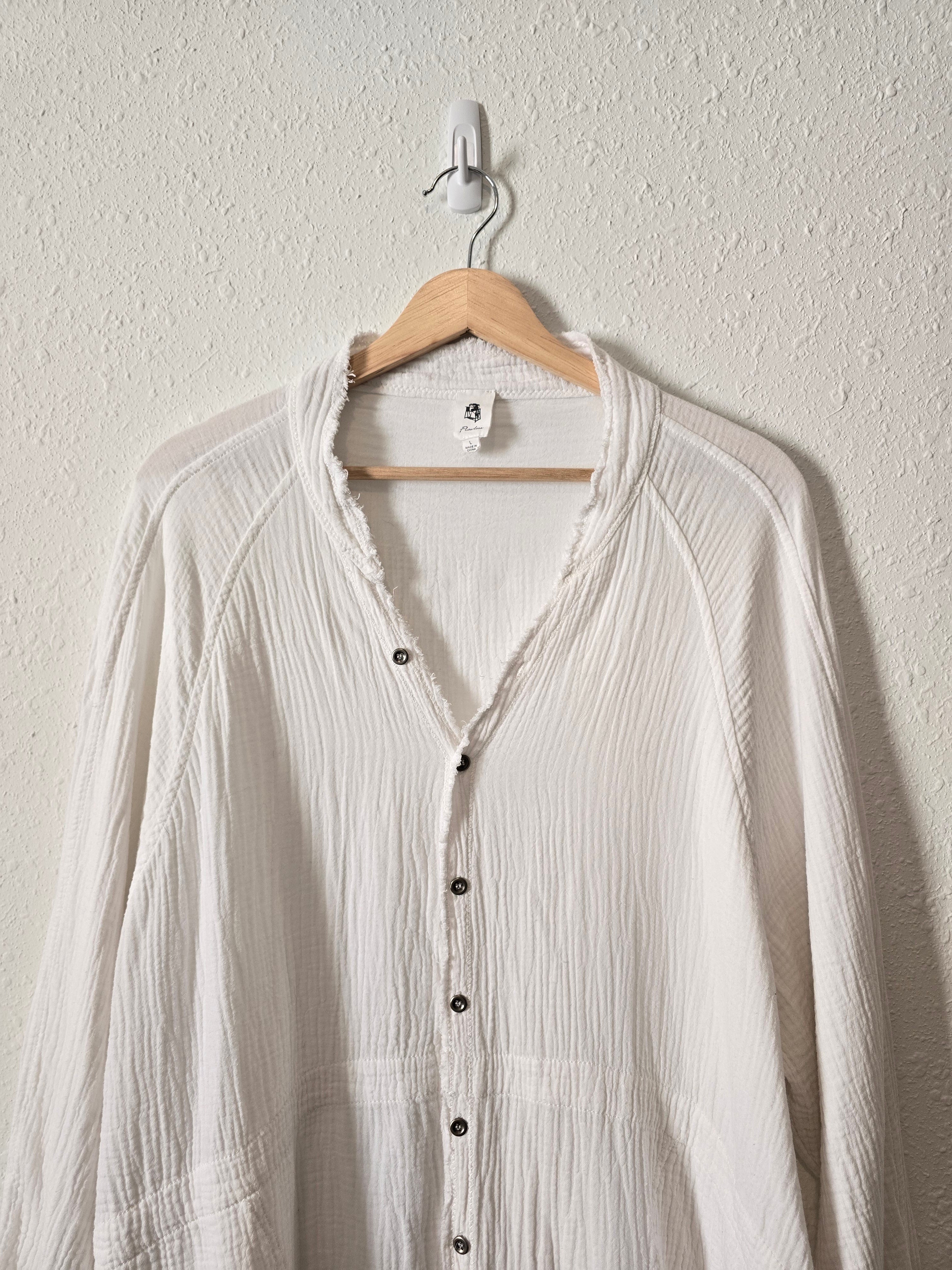 White Oversized Gauzy Top (L)