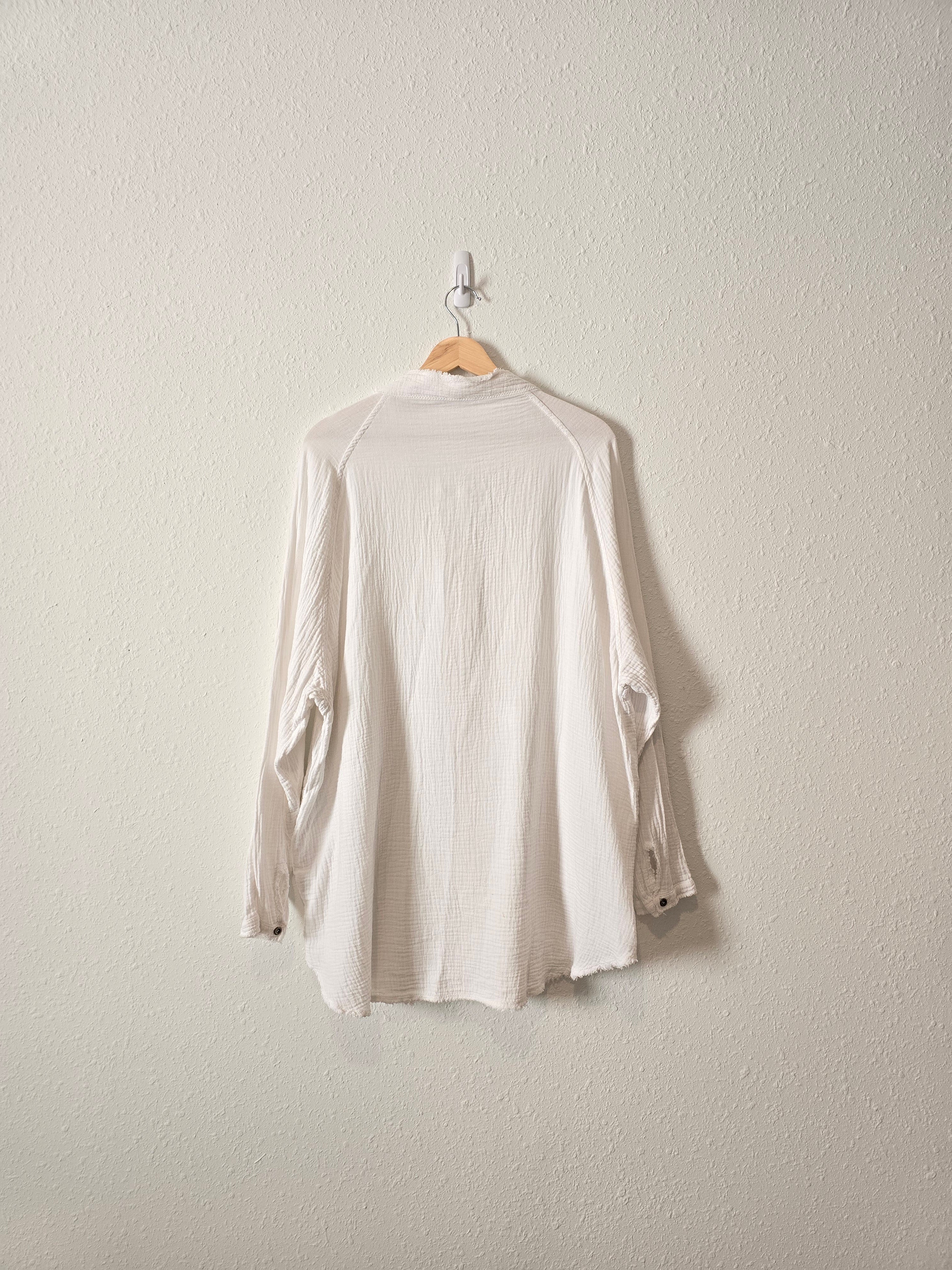 White Oversized Gauzy Top (L)