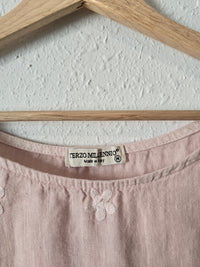 Blush Floral Embroidered Linen Top (M)