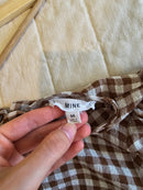 Brown Gingham Babydoll Top (M)