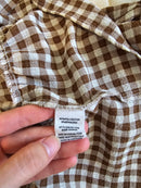 Brown Gingham Babydoll Top (M)