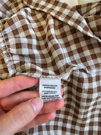 Brown Gingham Babydoll Top (M)