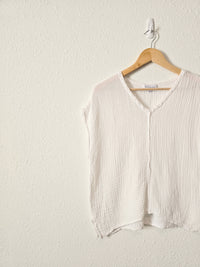 White Cotton Gauze Tee (XS)