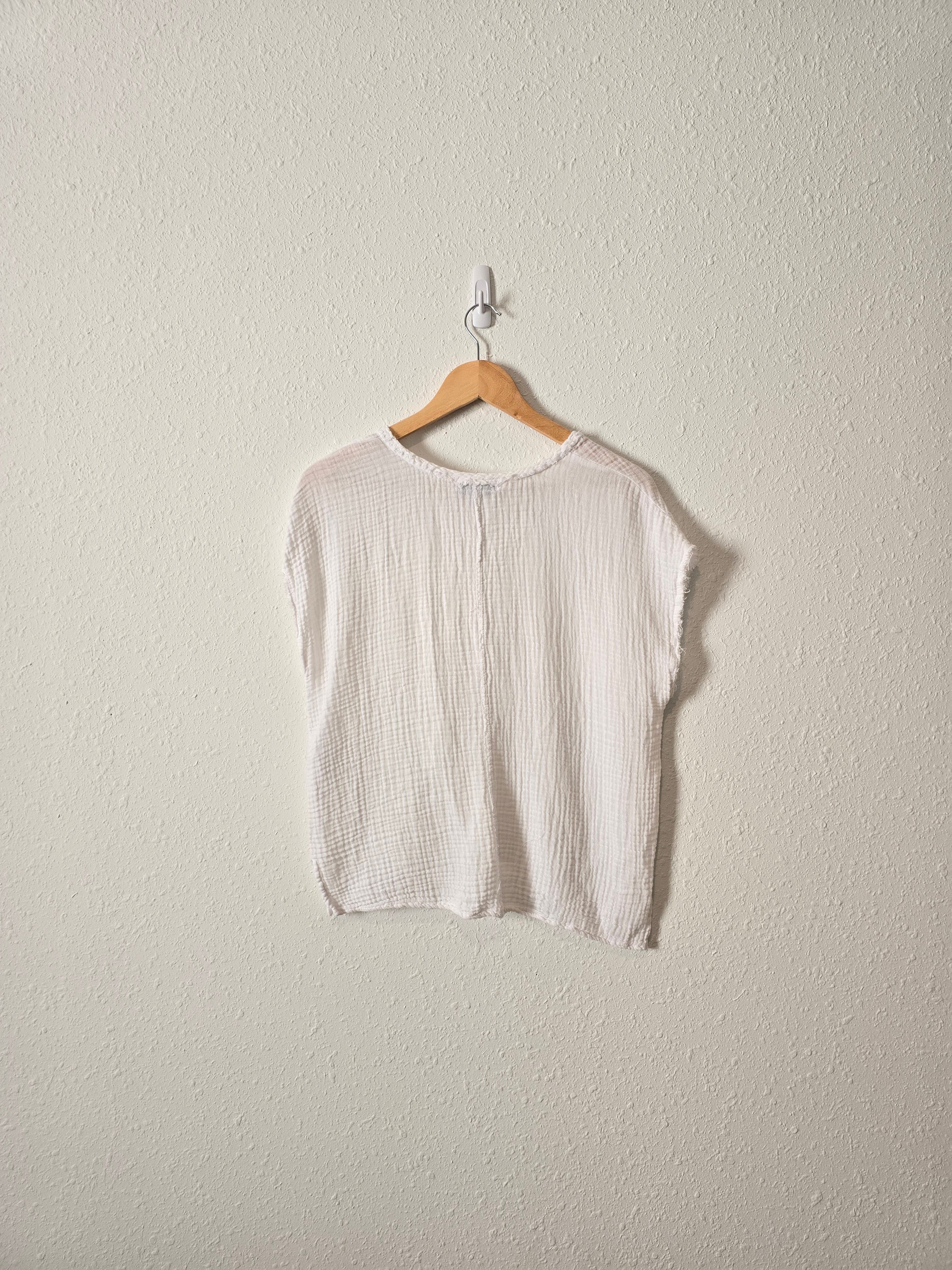 White Cotton Gauze Tee (XS)