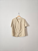 Vintage Sand Linen Button Up (18W)