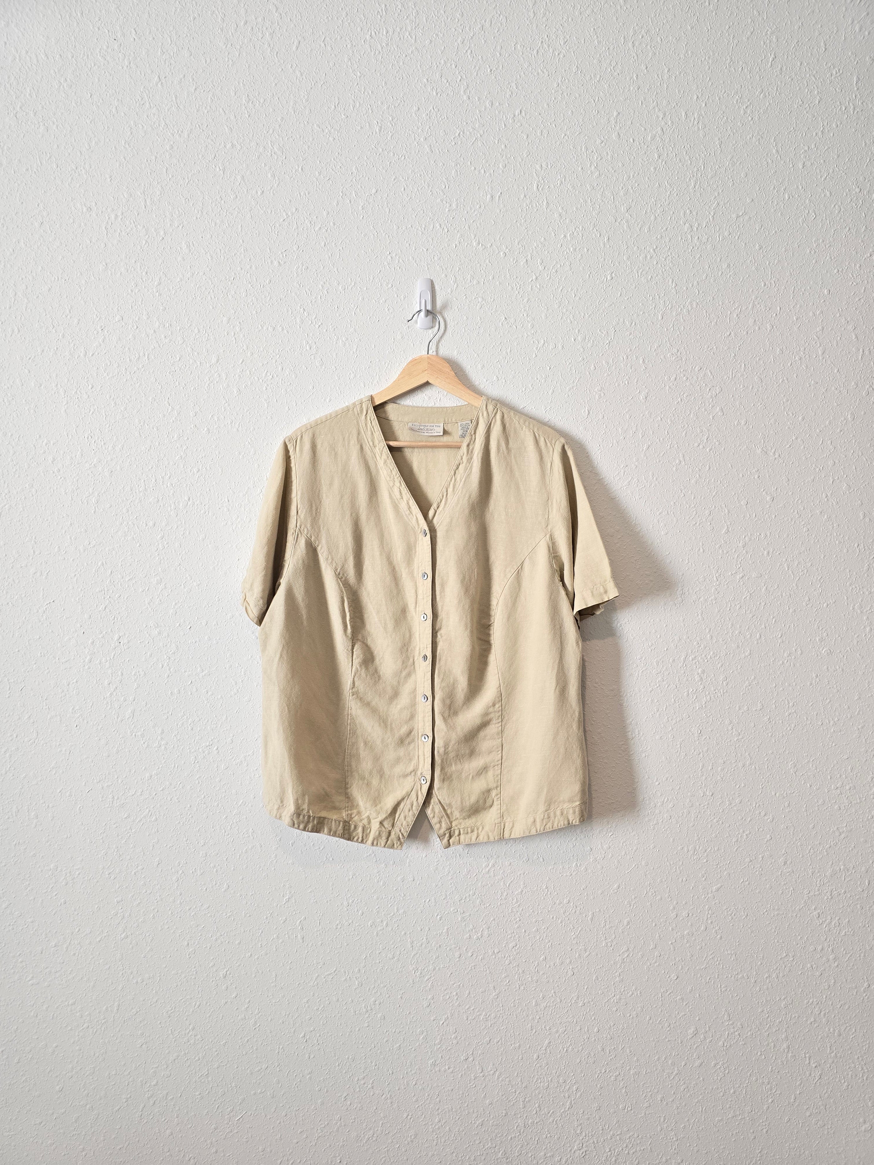 Vintage Sand Linen Button Up (18W)