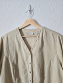 Vintage Sand Linen Button Up (18W)