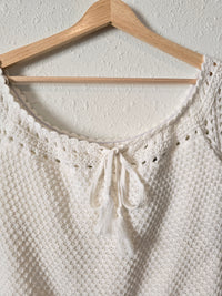 NEW White Crochet Knit Top (L)