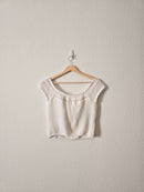 NEW White Crochet Knit Top (L)