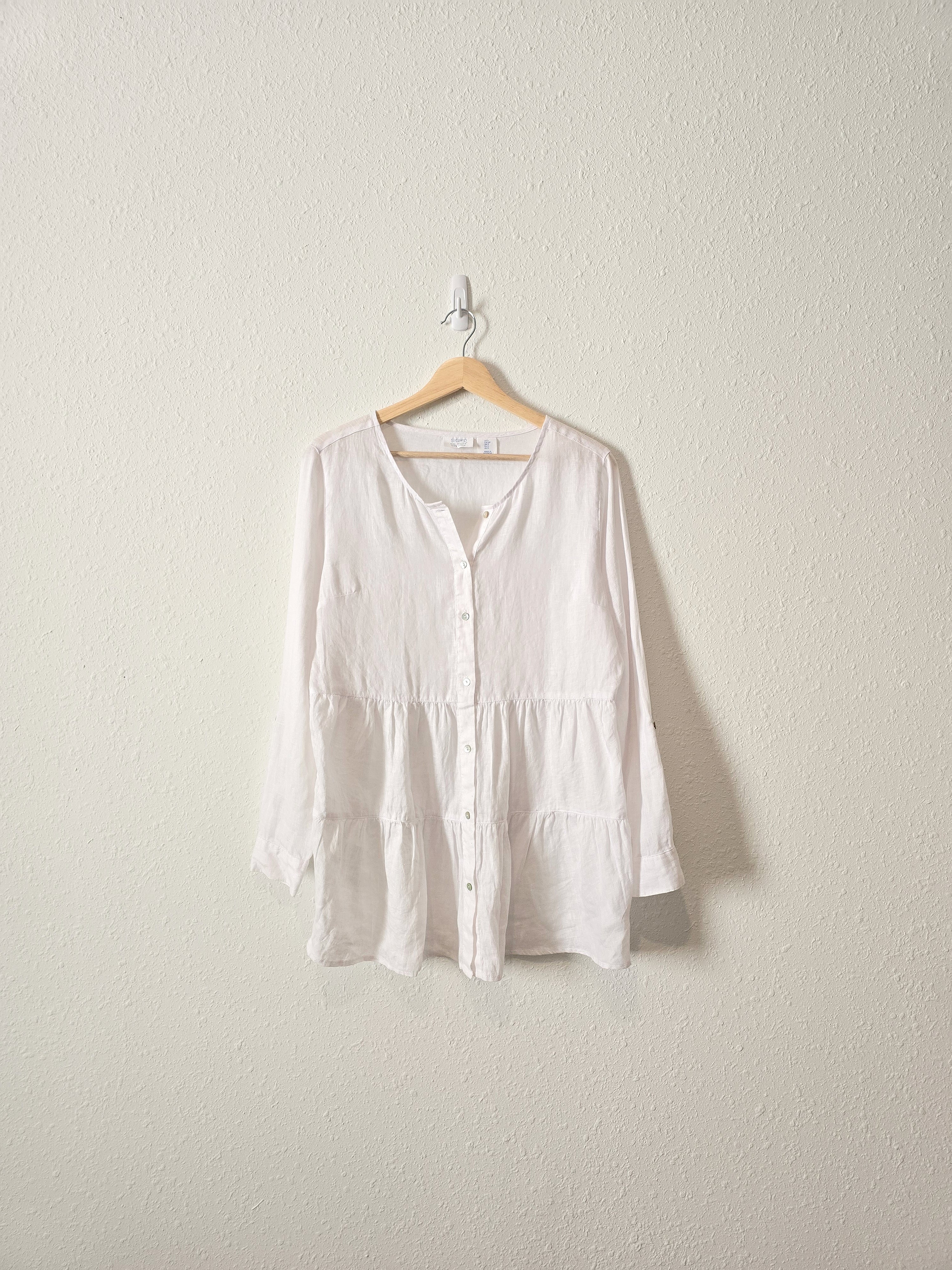 White Linen Tiered Tunic (S)