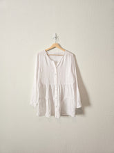 Load image into Gallery viewer, White Linen Tiered Tunic (S)
