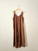 Brown Wide Leg Gauze Jumpsuit (L)