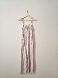 Neutral Gingham Jumpsuit (XS)