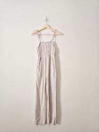 Neutral Gingham Jumpsuit (XS)