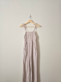 Neutral Gingham Jumpsuit (XS)