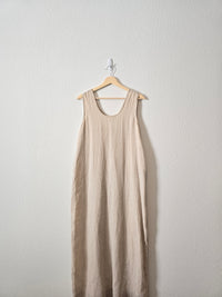 Vintage Flax Linen Maxi Dress (M)