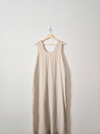 Vintage Flax Linen Maxi Dress (M)