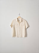 Cream 100% Linen Button Up (S)