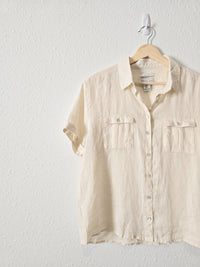 Cream 100% Linen Button Up (S)