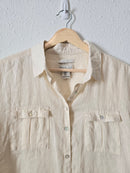 Cream 100% Linen Button Up (S)