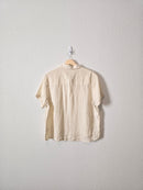 Cream 100% Linen Button Up (S)