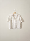 White Oversized Linen Button Up (M)