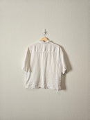 White Oversized Linen Button Up (M)