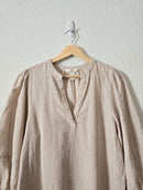 Linen Puff Sleeve Dress (S)