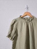 Sage Linen Puff Sleeve Top (S)