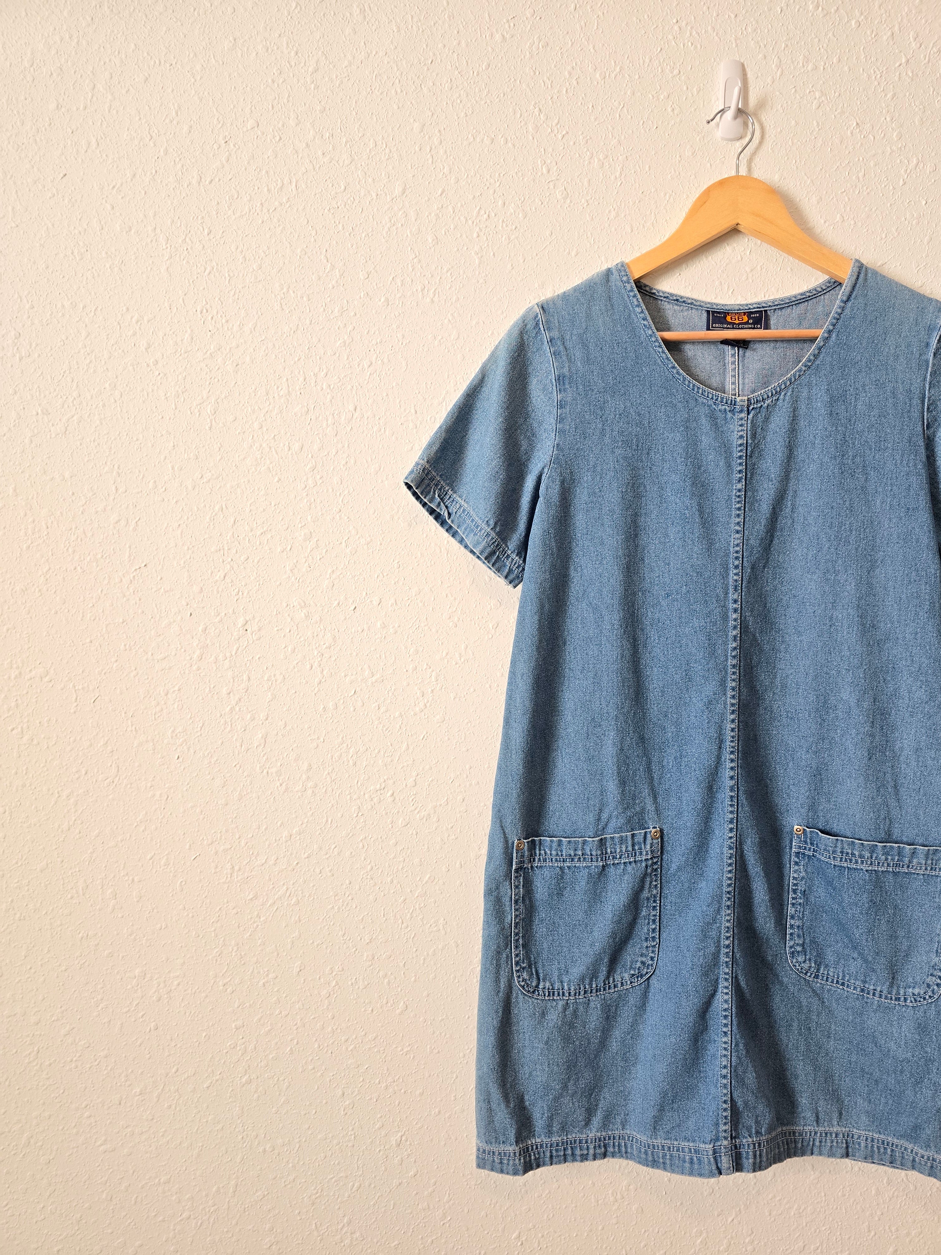 Vintage Cotton Denim Dress (M)