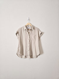 Oversized Linen Button Up Shirt (XS)