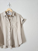 Oversized Linen Button Up Shirt (XS)