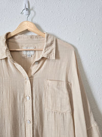 Oversized Gauze Button Up (L)