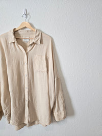 Oversized Gauze Button Up (L)