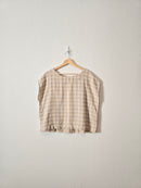 Carly Jean Neutral Gingham Top (L)