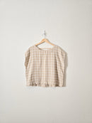 Carly Jean Neutral Gingham Top (L)