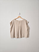 Carly Jean Neutral Gingham Top (L)