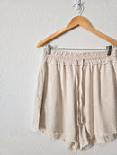 Oat Linen Blend Shorts (M)