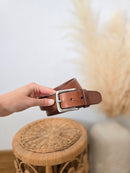 Fossil Brown Leather Belt (34)