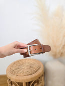 Fossil Brown Leather Belt (34)